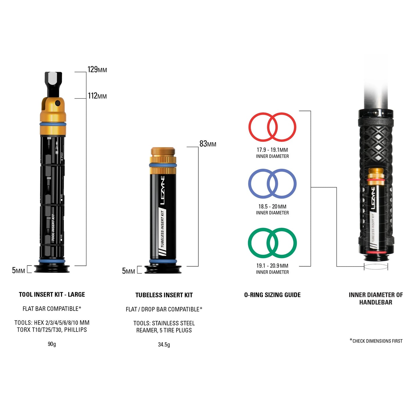 Tubeless Repair Kit + Integrated Multi-Tool L handlebar LEZYNE