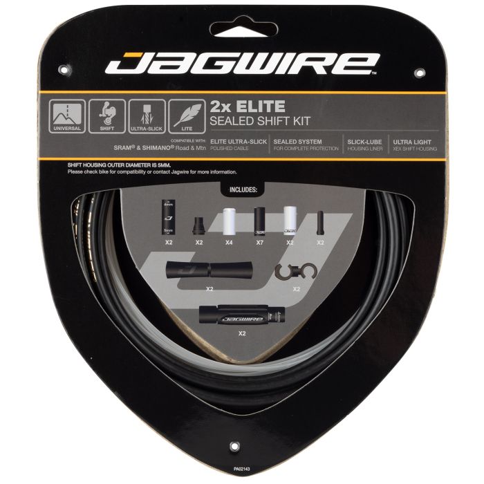 JAGWIRE 2x ELITE SEALED Black Derailleur Cable and Hose Kit