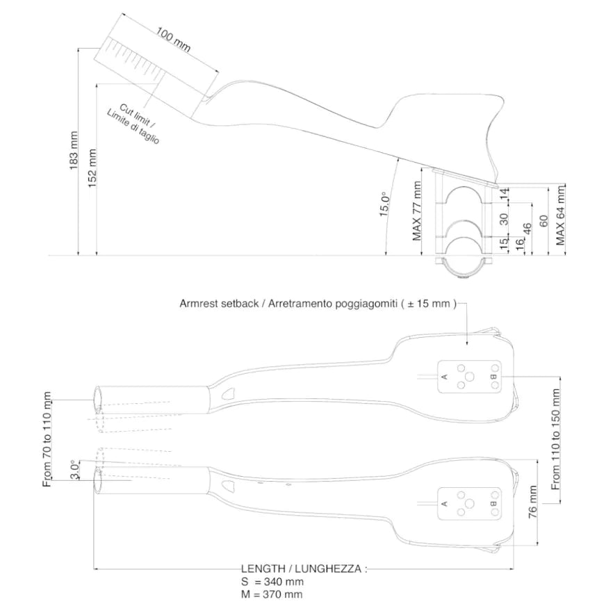 Extenders handlebar  DEDA JET ONE Size S