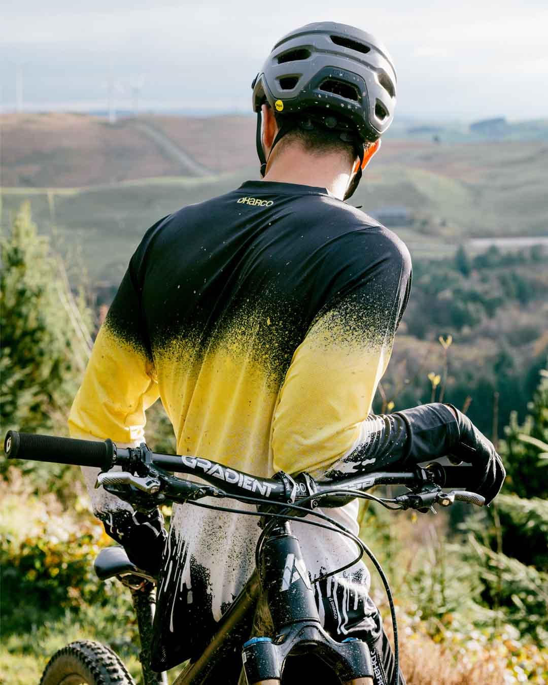 DHARCO RACE ACID RAIN Long Sleeve Jersey Black/Yellow