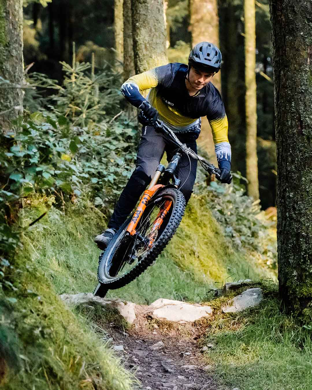 DHARCO RACE ACID RAIN Long Sleeve Jersey Black/Yellow