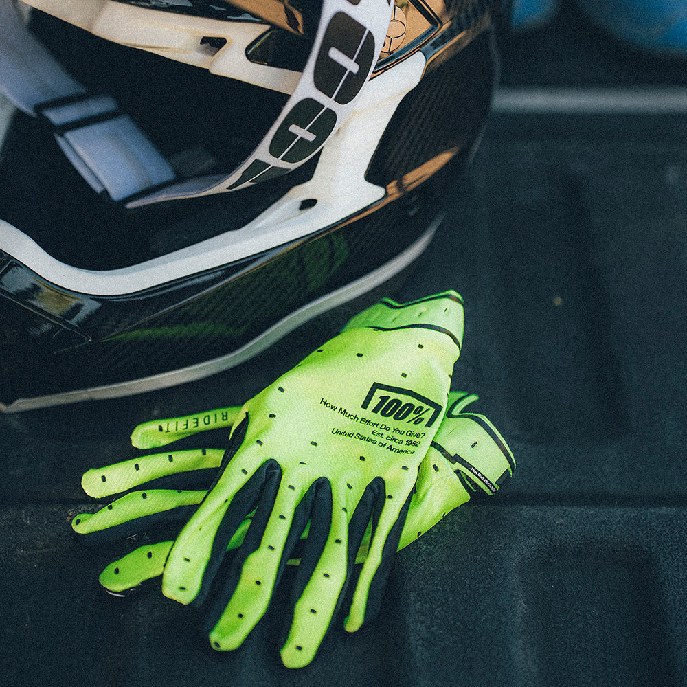 100% RIDEFIT Gloves Yellow
