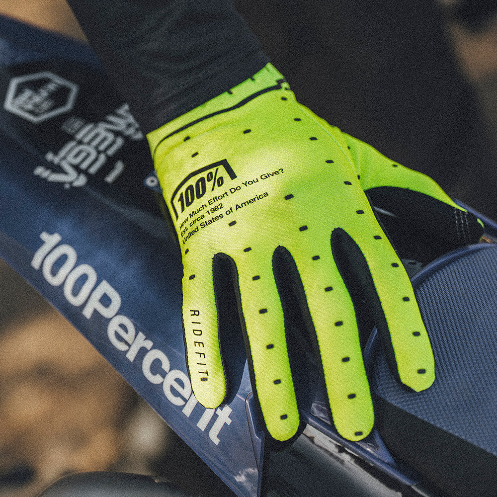 100% RIDEFIT Gloves Yellow