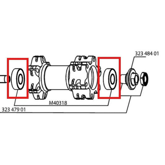 KIT 2 BEARINGS MAVIC MOYEU 12X28X8 6001