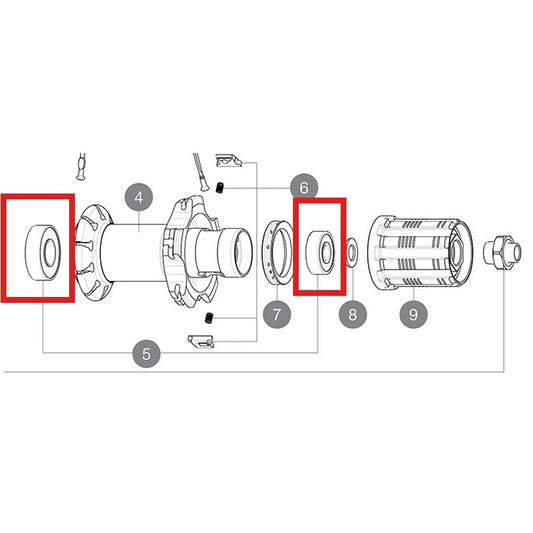 MAVIC BEARINGS REAR HUB 8X22X7 + 12X28X8 608 + 6001