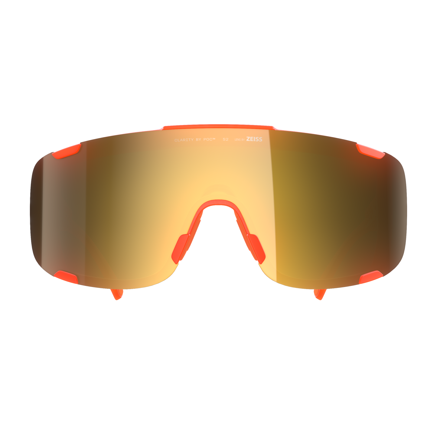 POC DEVOUR MID Translucent Orange Fluorescent Clarity Road Partly Sunny Gold Glasses