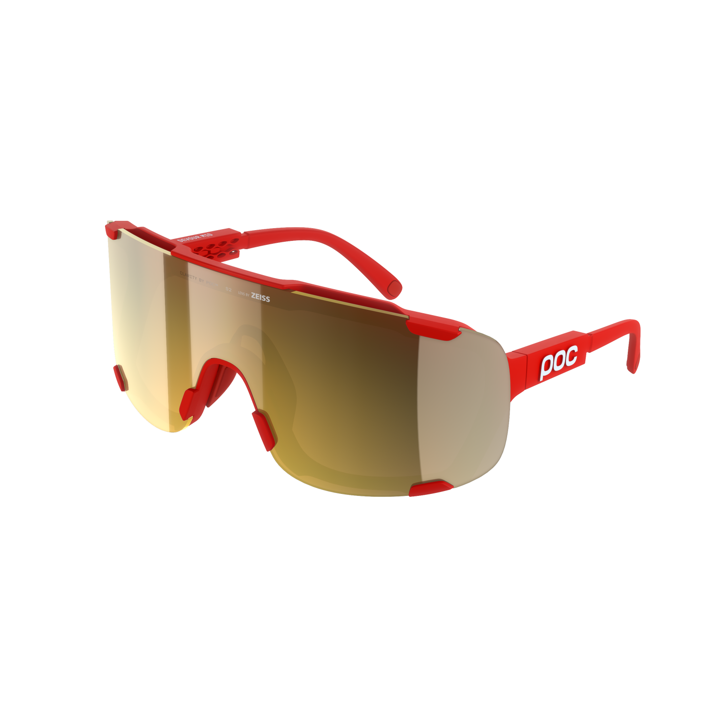 POC DEVOUR MID Glasses Red Clarity Road Partly Sunny Gold Lens