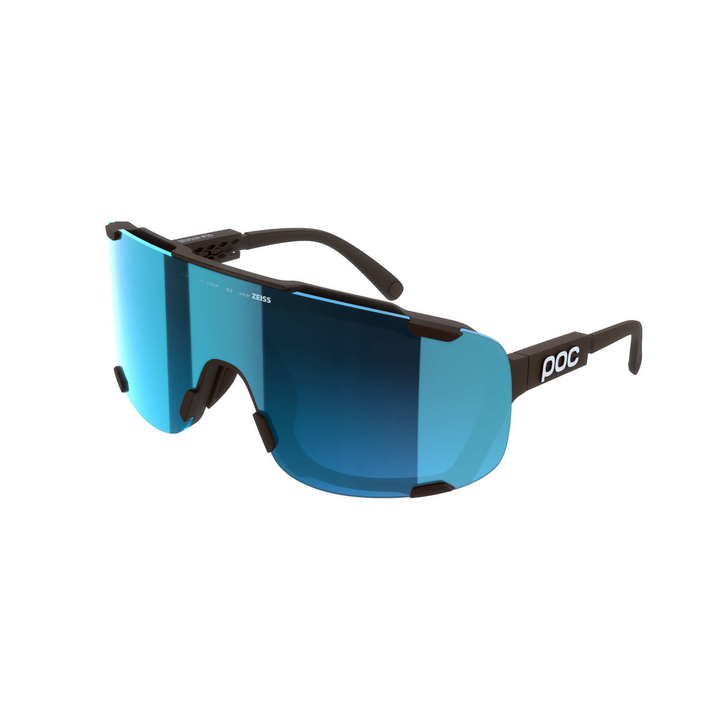 POC DEVOUR MID Brown Glasses Clarity Universal Sunny Turquoise Lens