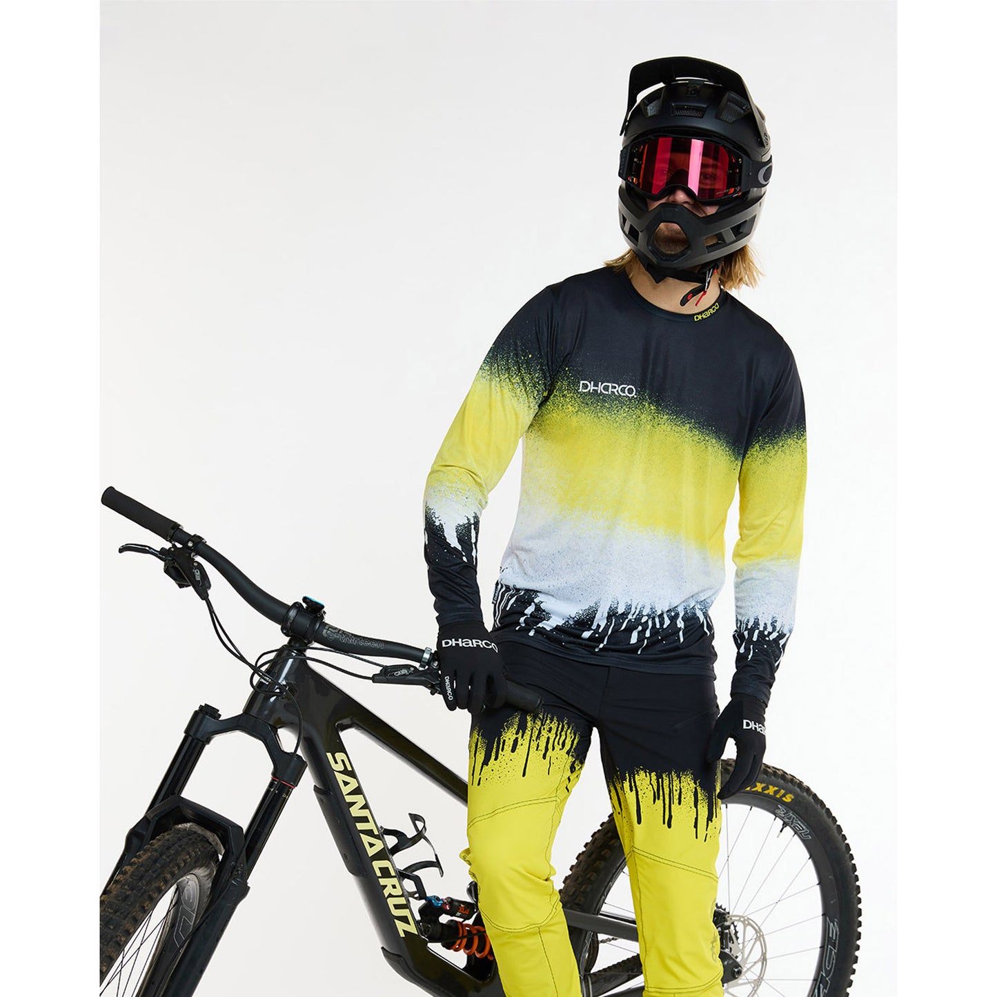 DHARCO RACE ACID RAIN Long Sleeve Jersey Black/Yellow