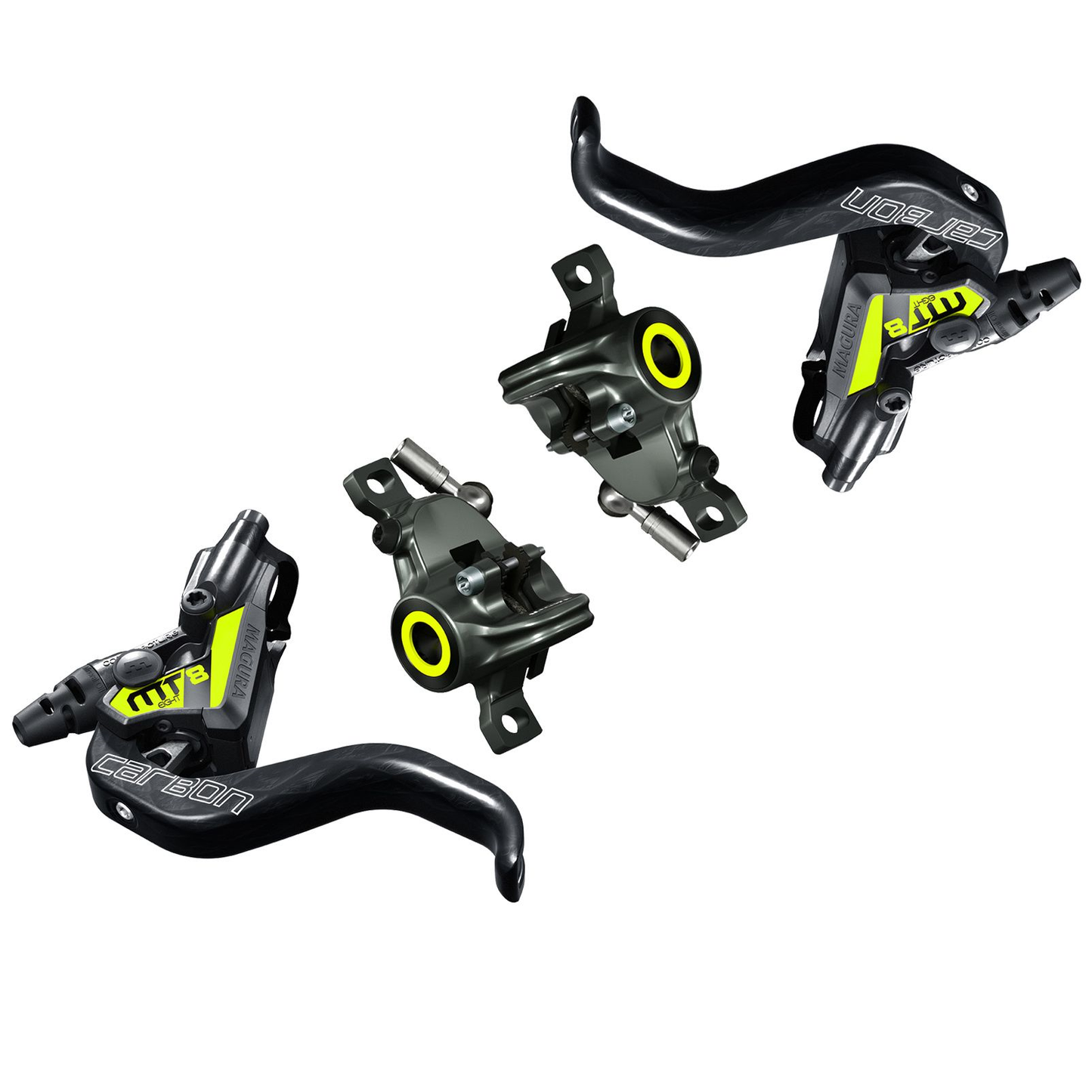 Pair of MAGURA MT8 SL FLATMOUNT Discless Brakes Grey