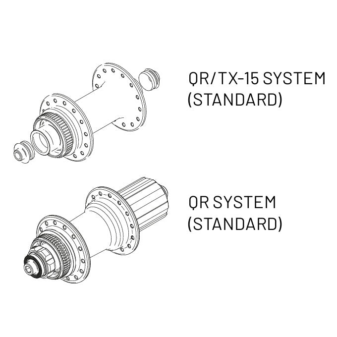 Pair of MICHE XM 45 27.5" Axle 9/15 - 9x135 mm Tubetype Wheels