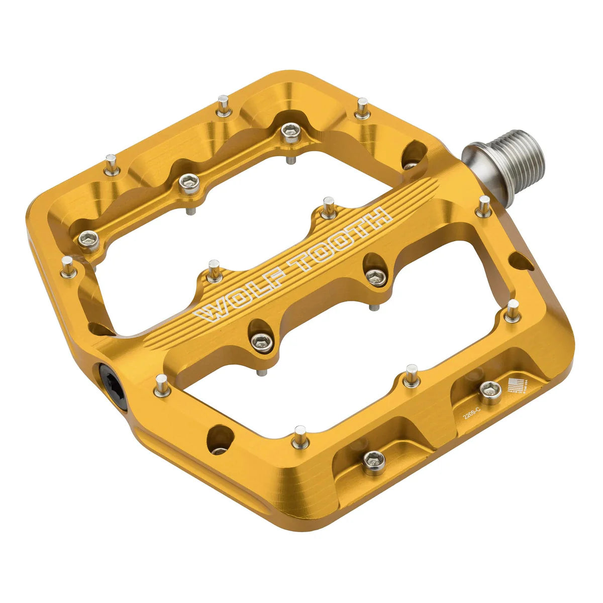 WOLF TOOTH WAVEFORM Large Gold Flat Pedals
