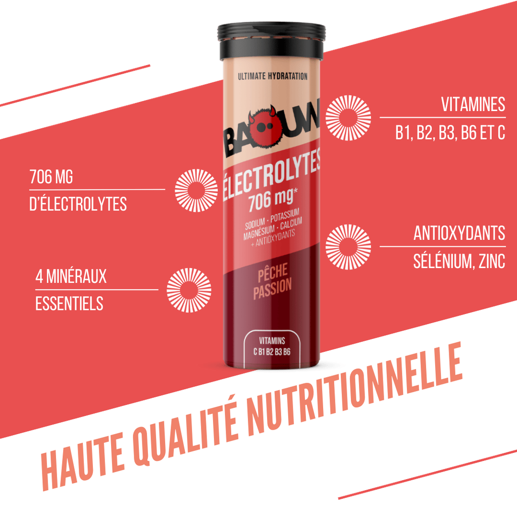 BAOUW Energy Drink (Tube of 10 tablets) Peach/Passion