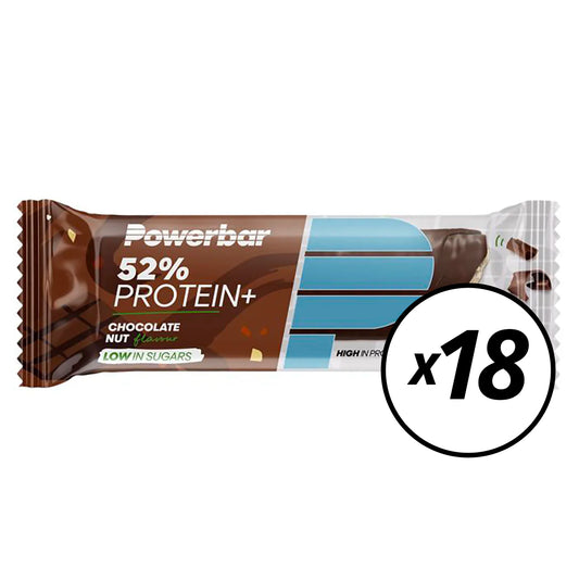 18 POWERBAR 52% PROTEIN PLUS Recovery Bars (55 g) Chocolate Walnut -Short date