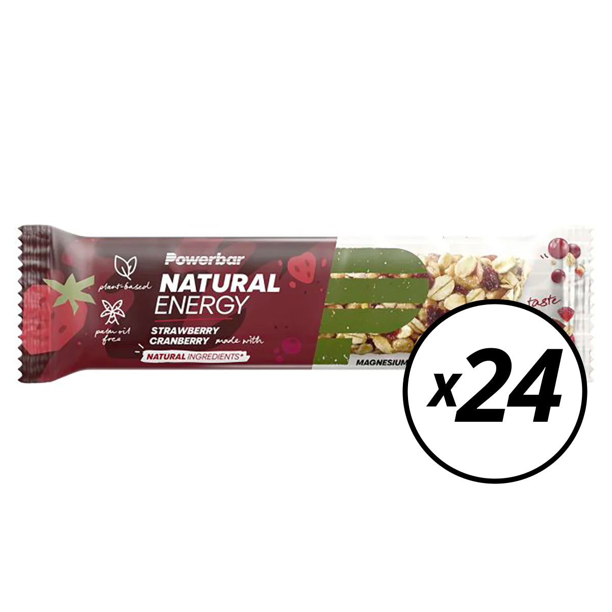 24 POWERBAR NATURAL ENERGY Bars (40 g) Strawberry Cranberry - Date Courte