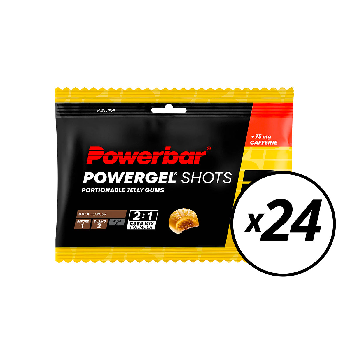 24 Packs of POWERBAR POWERGEL Shots (60gr) Cola - Date Courte