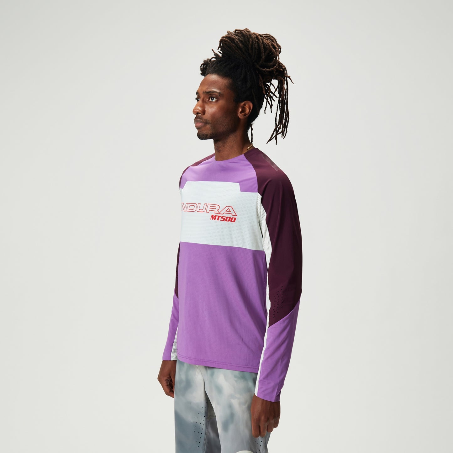 ENDURA MT500 BURNER LITE Long Sleeve Purple Jersey