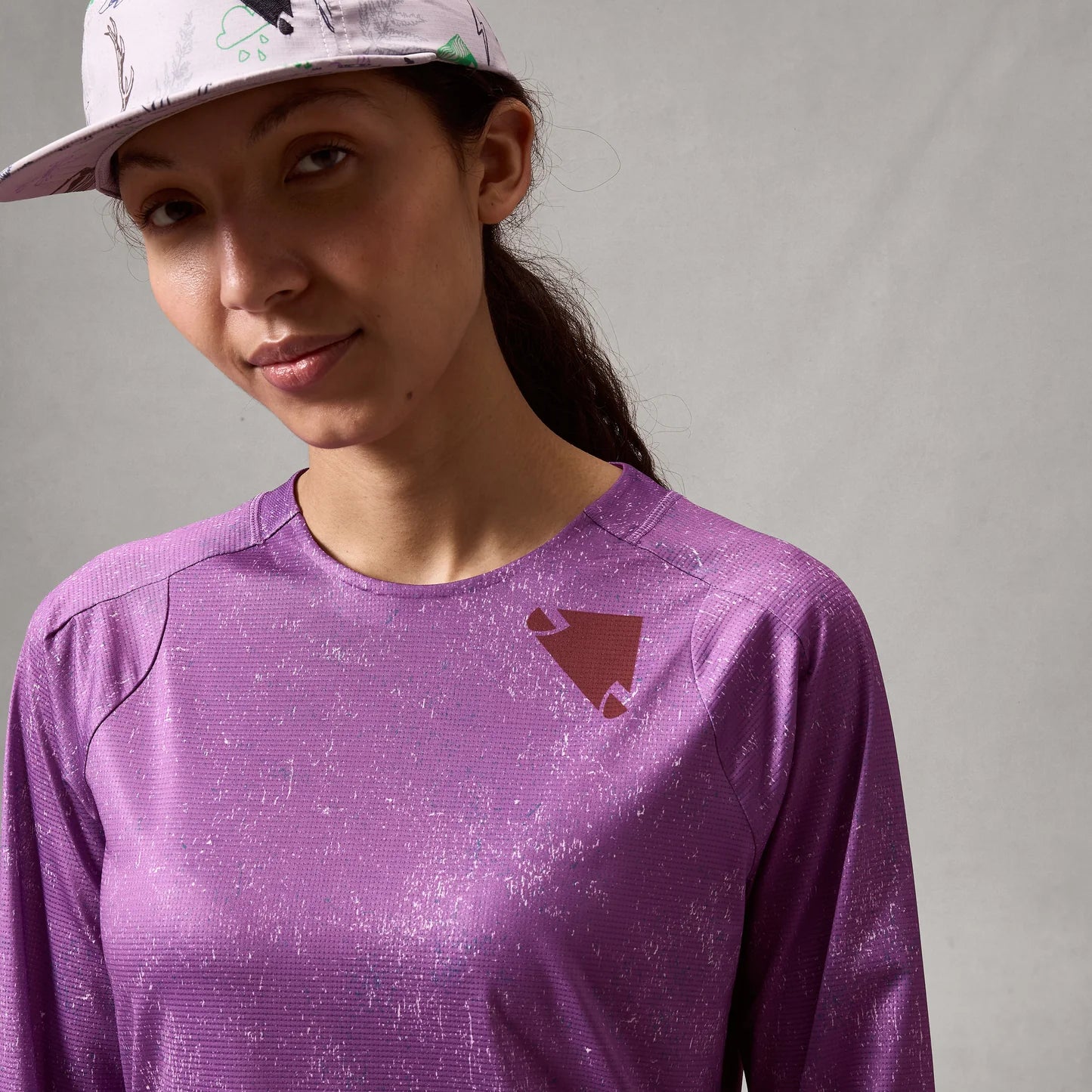 Women's ENDURA SINGLETRACK PRINT ENP Long Sleeve Purple Jersey
