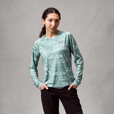 Women's ENDURA SINGLETRACK PRINT Long Sleeve Jersey Sage Green