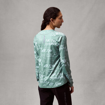 Women's ENDURA SINGLETRACK PRINT Long Sleeve Jersey Sage Green