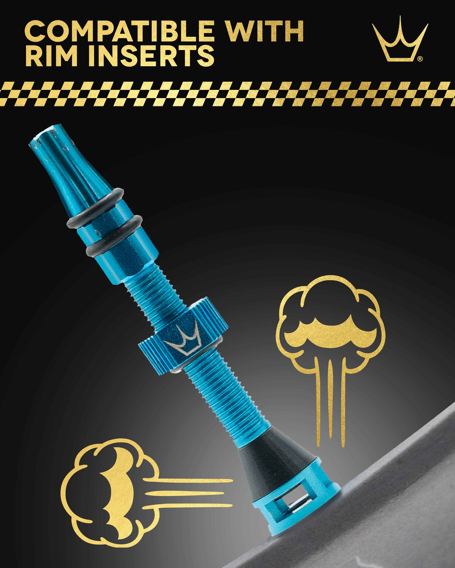 PEATY'S HOLESHOT FAST FLOW 60mm Tubeless Valves (x2) Black