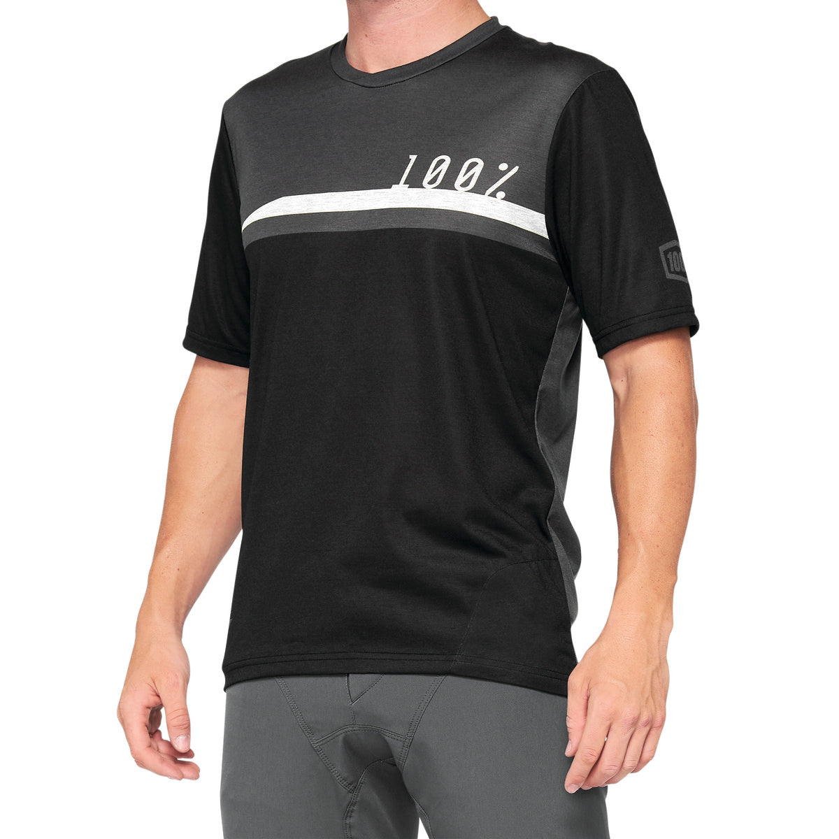 100% AIRMATIC Short Sleeve Jersey Black/Grey