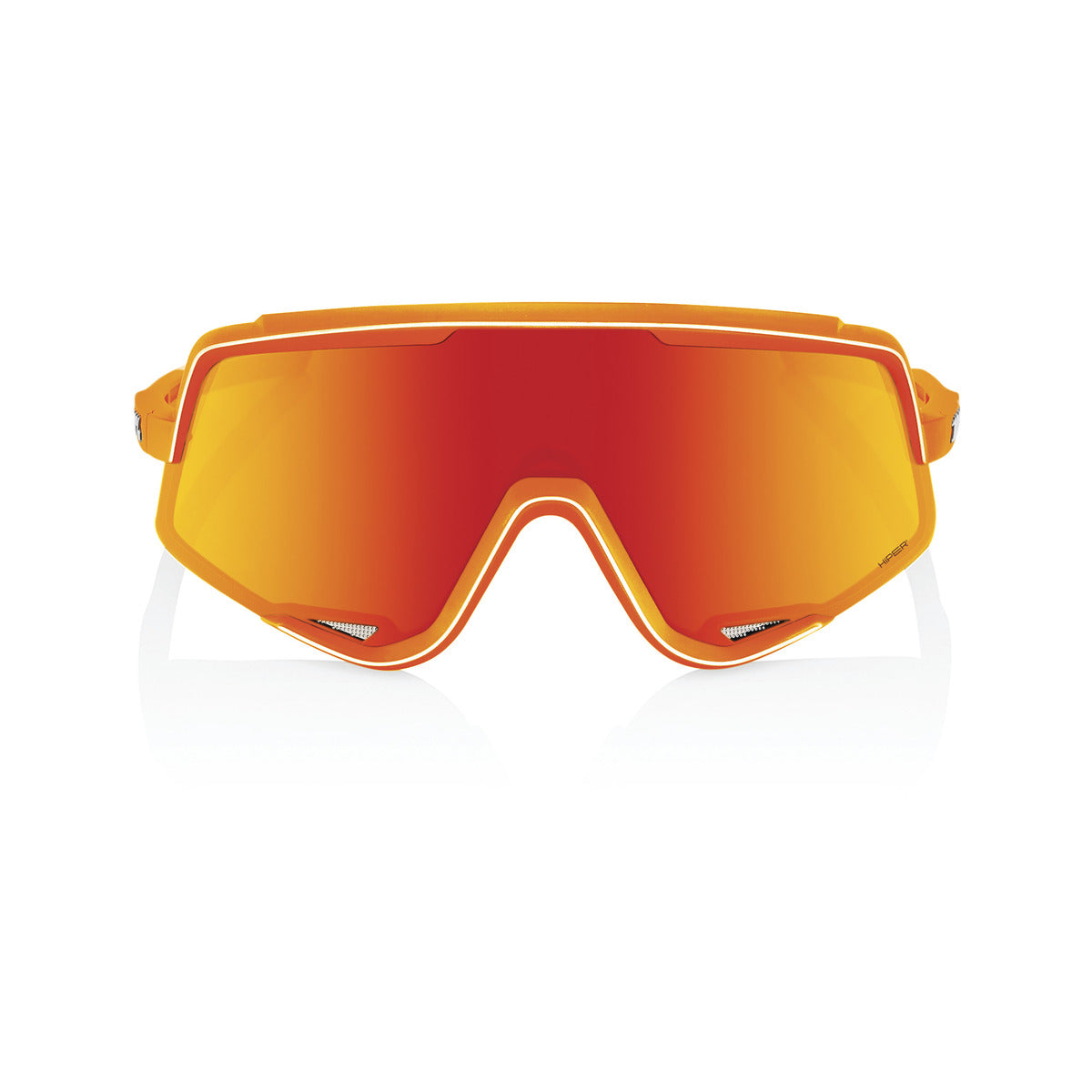 100% GLENDALE Soft Tact Neon Orange Hiper Mirror Red Goggles