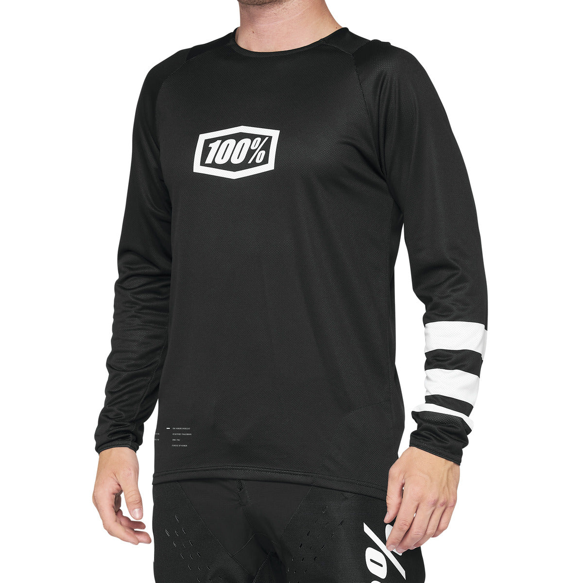 100% R-CORE Long Sleeve Jersey Black/White