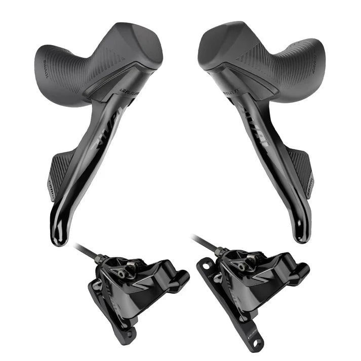 Pair of SRAM RIVAL AXS HRD 2x12 Flat Mount Discless Levers and Calipers