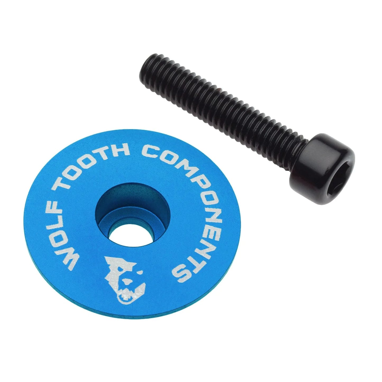 WOLF TOOTH Ultralight Stem Cap with 1-1/8" Screw, Blue