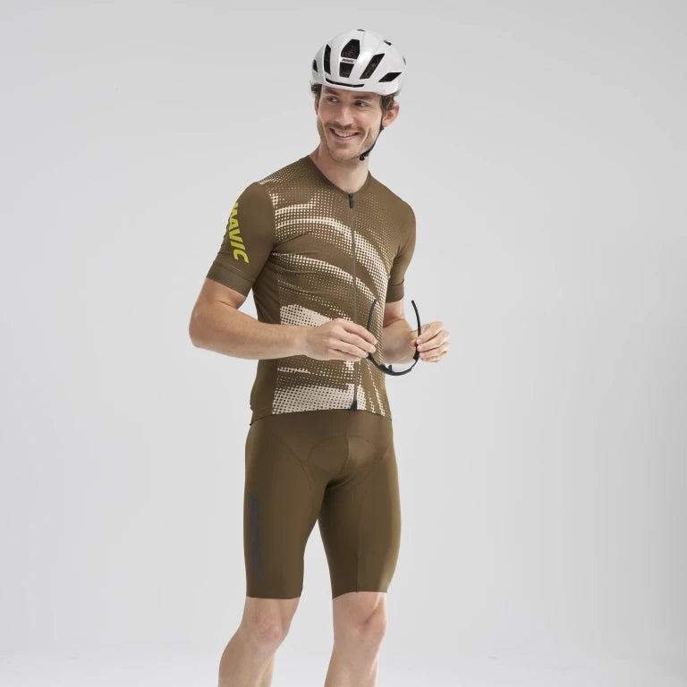 MAVIC AKSIUM GRAPHIC Short Sleeve Jersey Beige/Brown