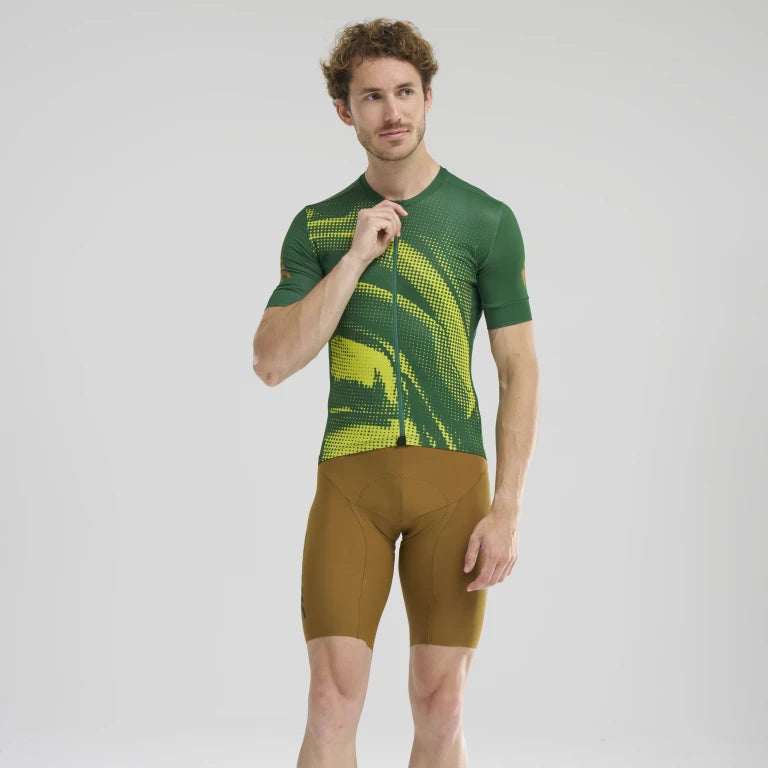 MAVIC AKSIUM GRAPHIC Short Sleeve Jersey Green/Yellow