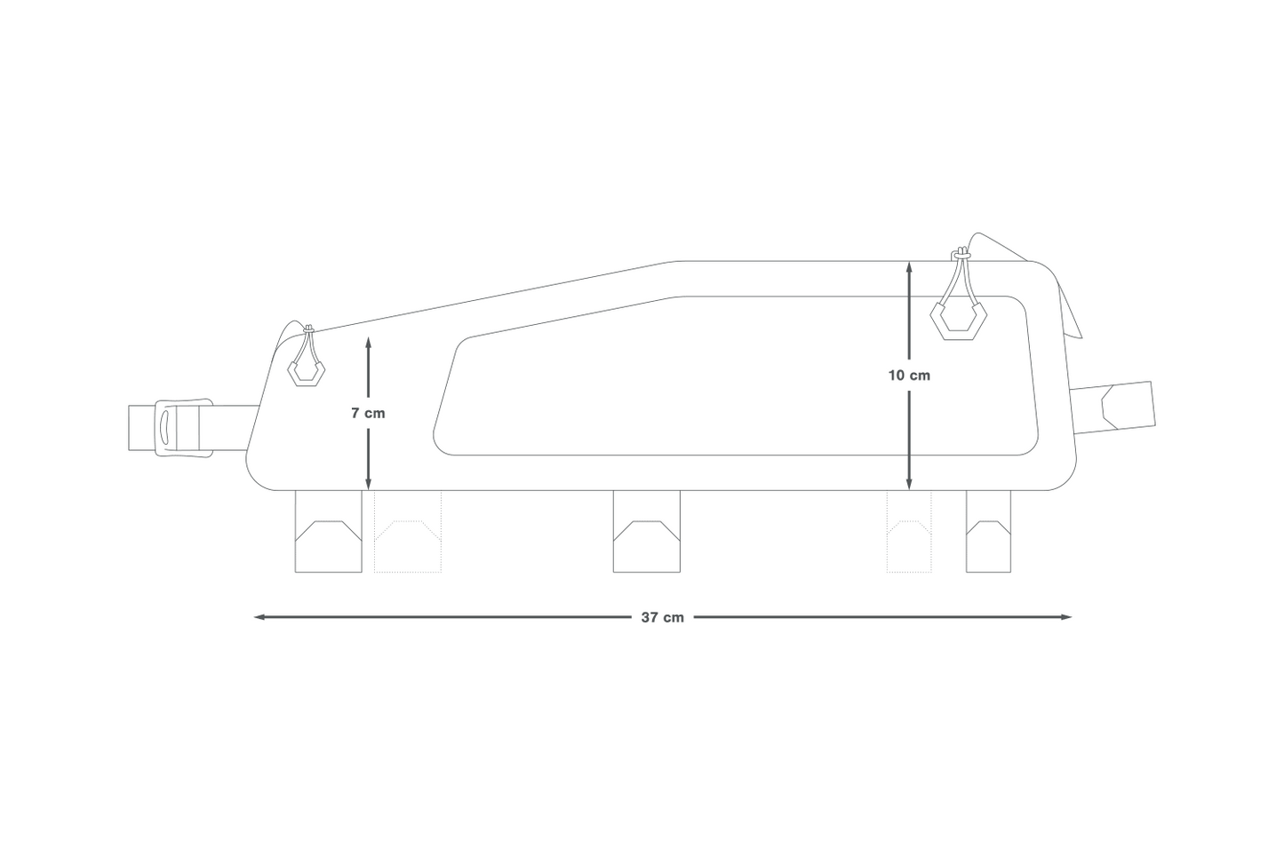 Frame Bag APIDURA BACKCOUNTRY LONG TOP TUBE PACK 1.8 L Black Grey