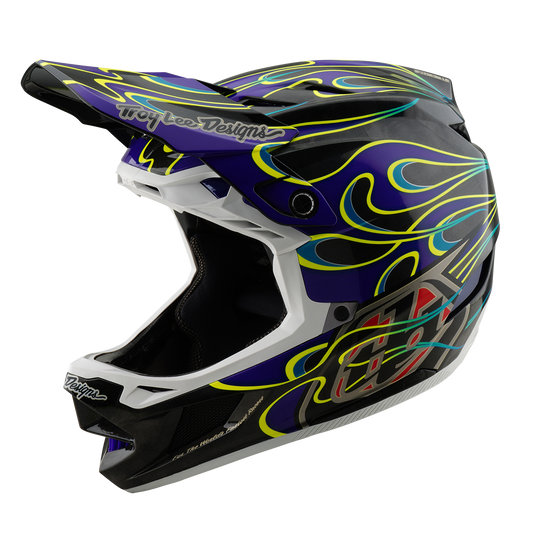 MTB Helmet TROY LEE DESIGNS D4 CARBON MIPS Drip Black/Purple