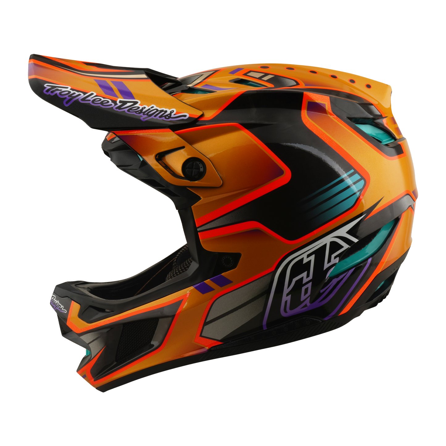 TROY LEE DESIGNS D4 CARBON MIPS Crest Gold MTB Helmet