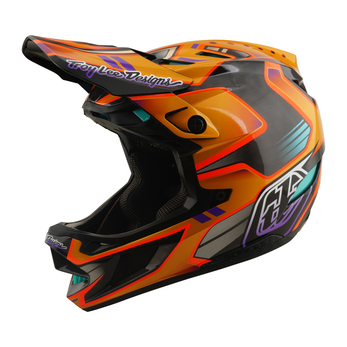 TROY LEE DESIGNS D4 CARBON MIPS Crest Gold MTB Helmet