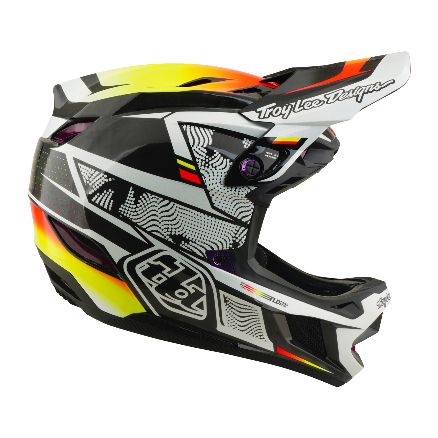 TROY LEE DESIGNS D4 CARBON MIPS Lined Up MTB Helmet Black/Yellow