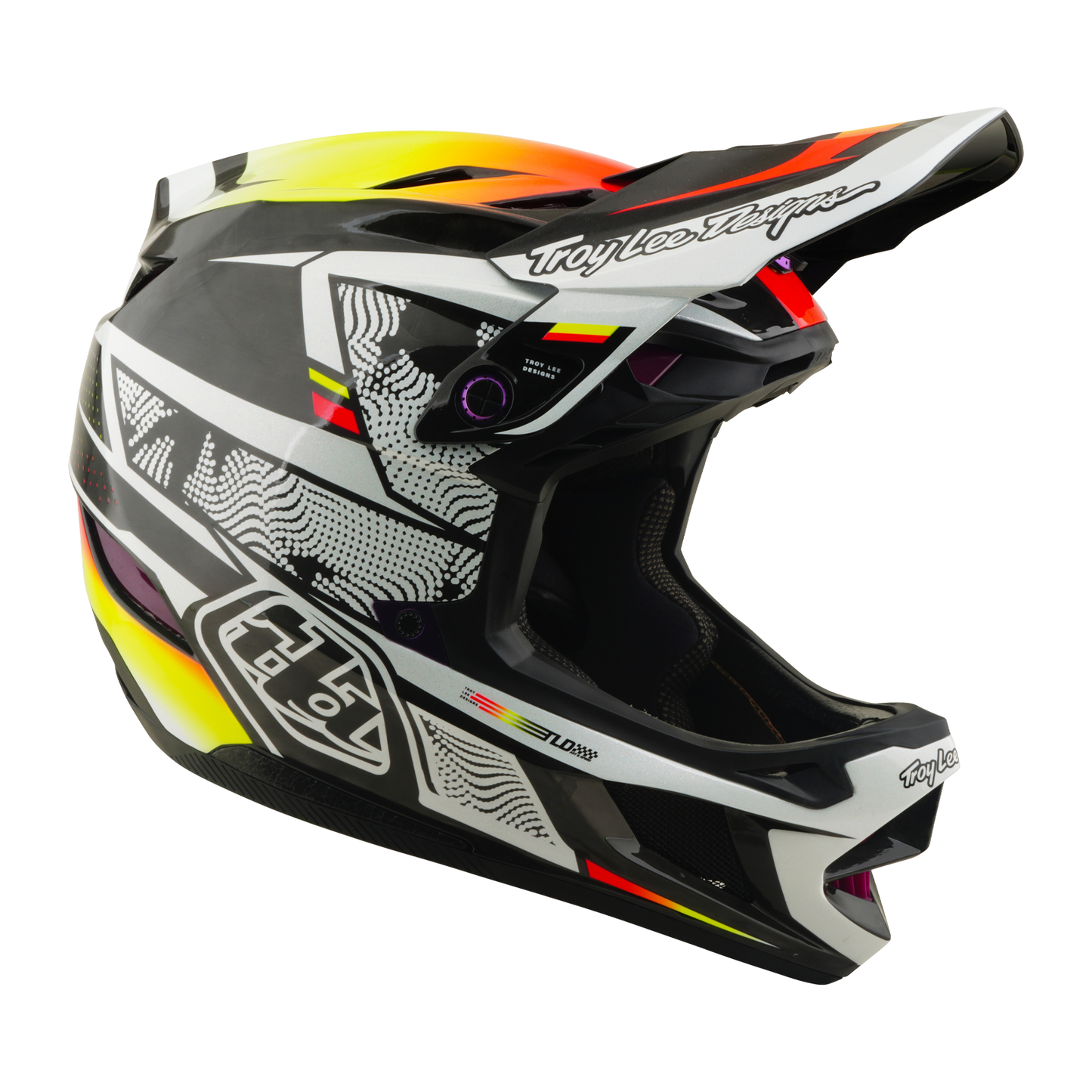 TROY LEE DESIGNS D4 CARBON MIPS Lined Up MTB Helmet Black/Yellow