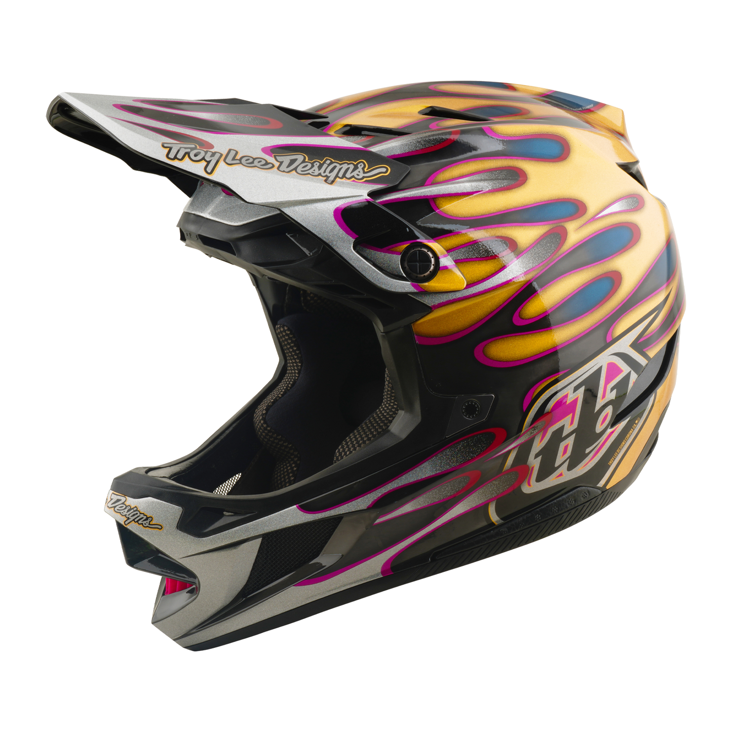 TROY LEE DESIGNS D4 CARBON MIPS Overspray Gold/Black MTB Helmet