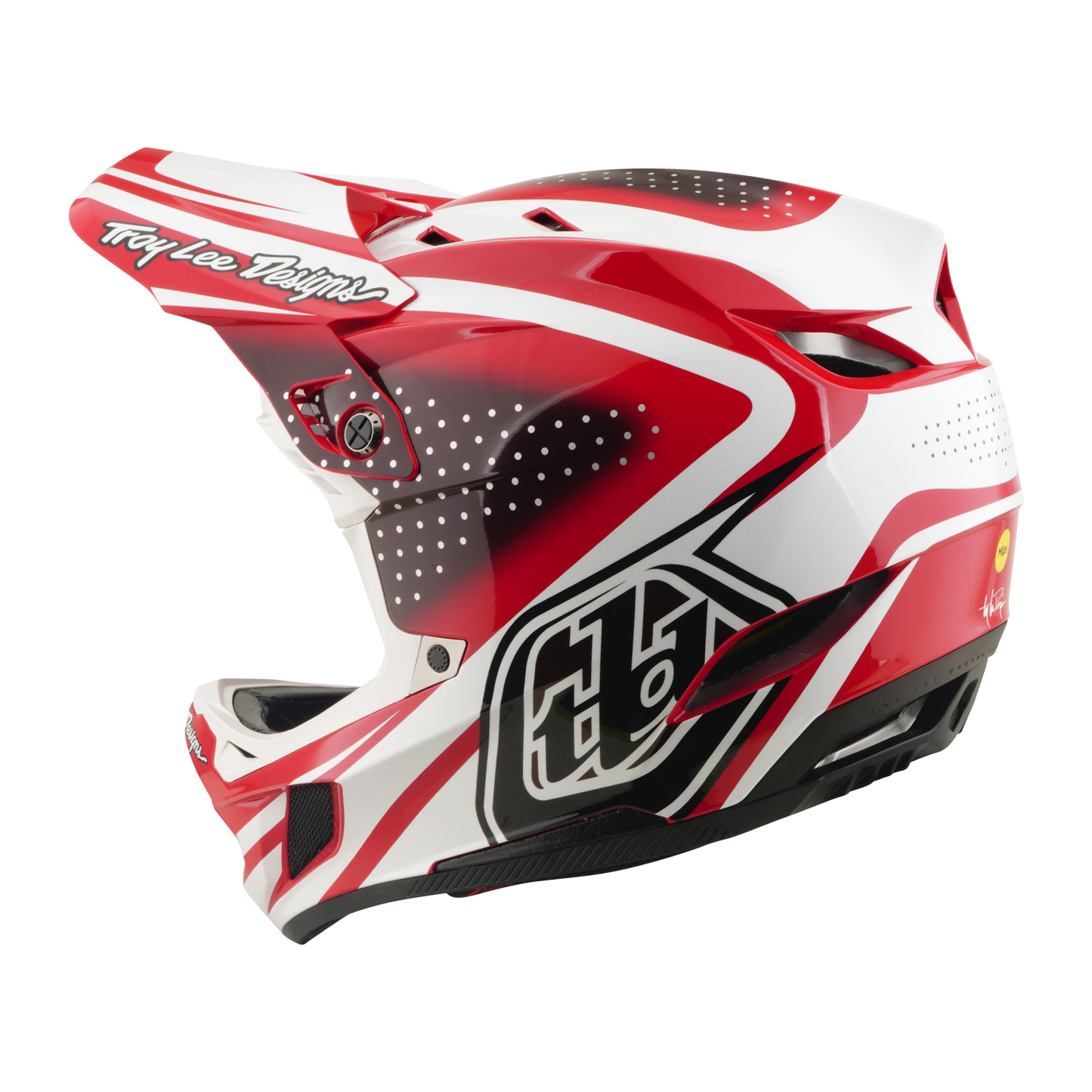 MTB helmet TROY LEE DESIGNS D4 POLYACRYLITE MIPS THE LINE Red/White