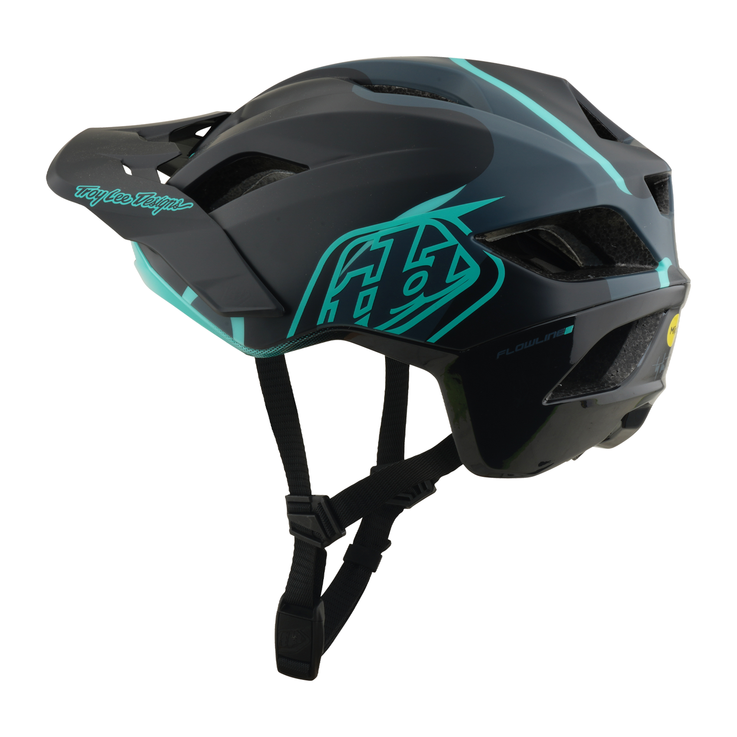 MTB helmet TROY LEE DESIGNS FLOWLINE SE MIPS BADGE Carbon/Blue