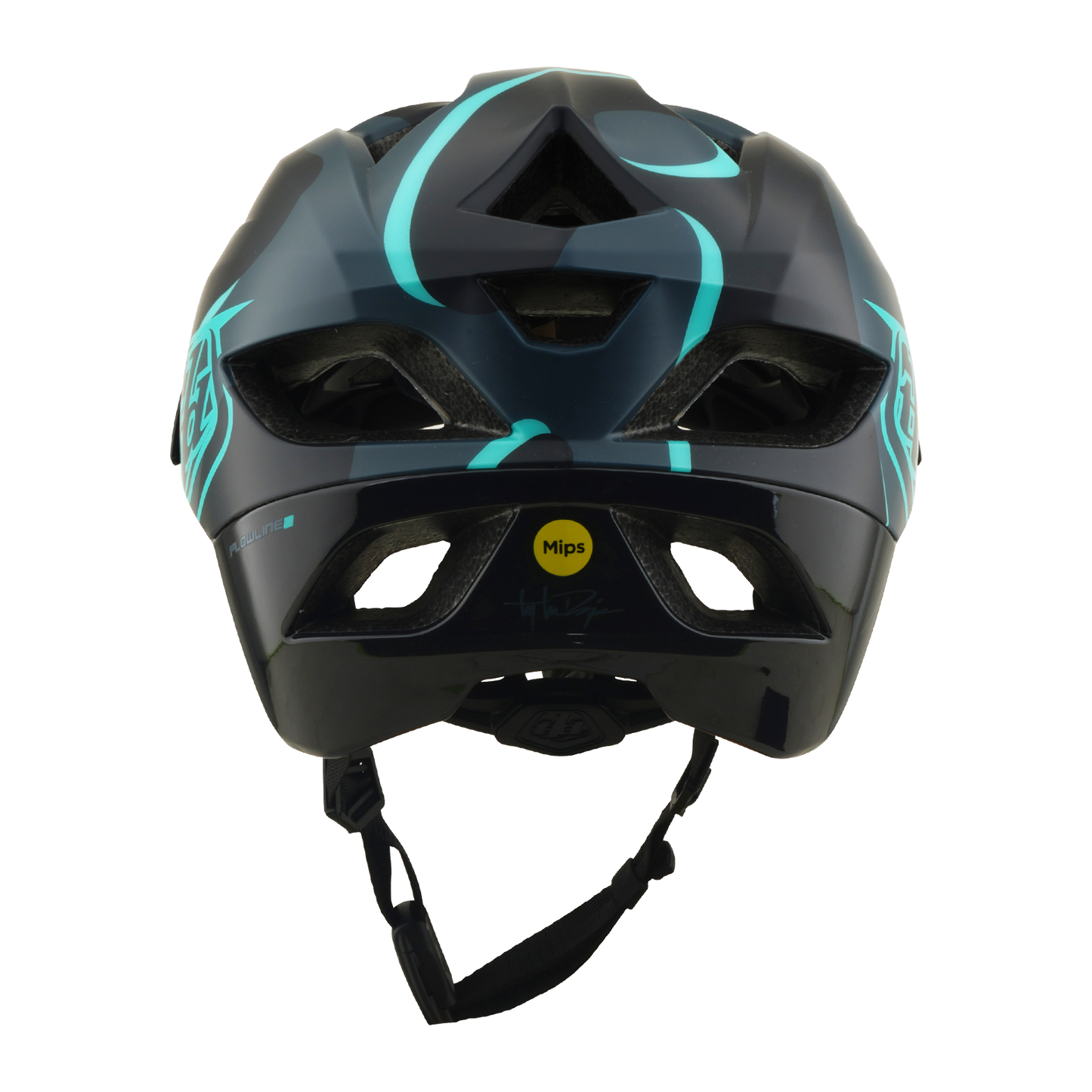 MTB helmet TROY LEE DESIGNS FLOWLINE SE MIPS BADGE Carbon/Blue