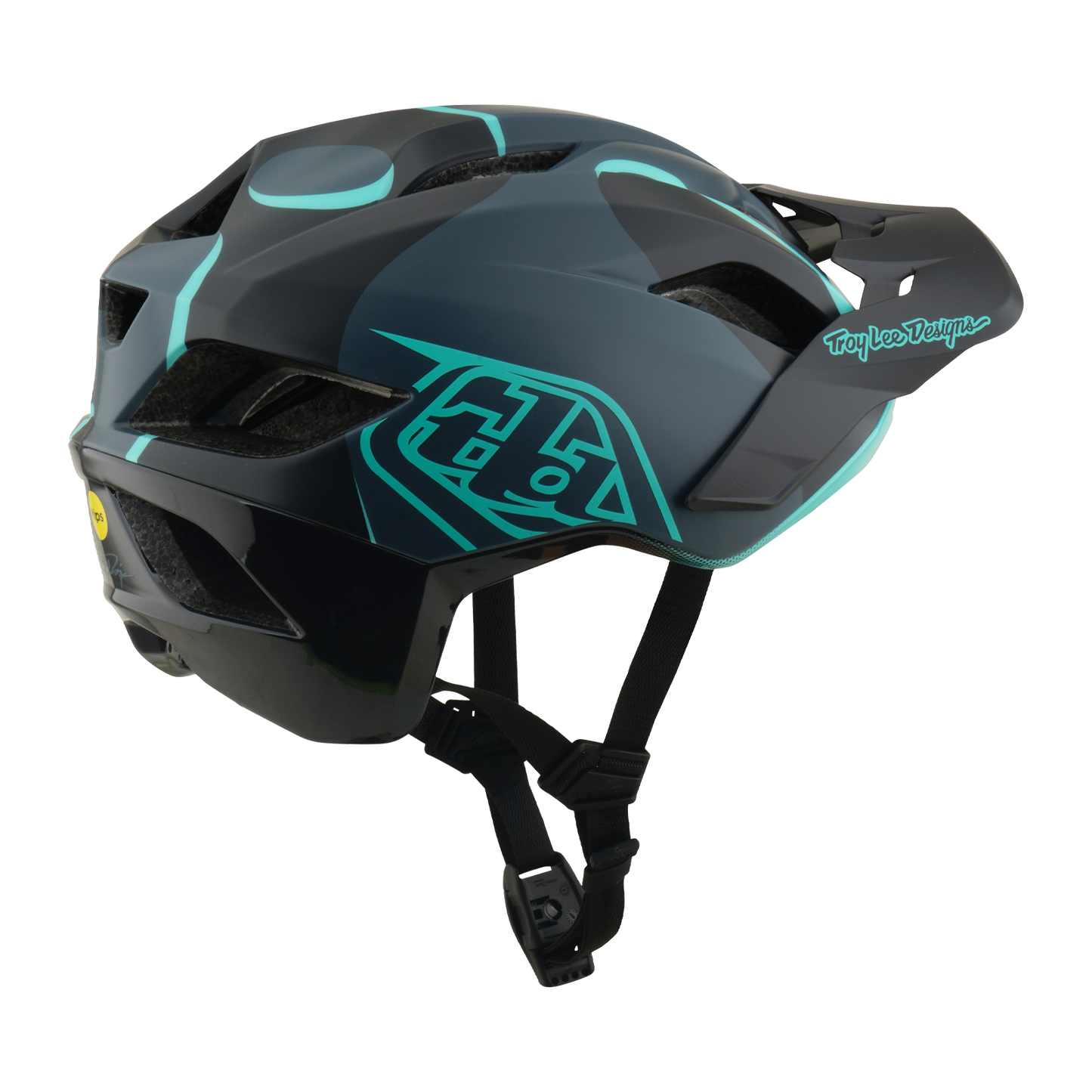 MTB helmet TROY LEE DESIGNS FLOWLINE SE MIPS BADGE Carbon/Blue
