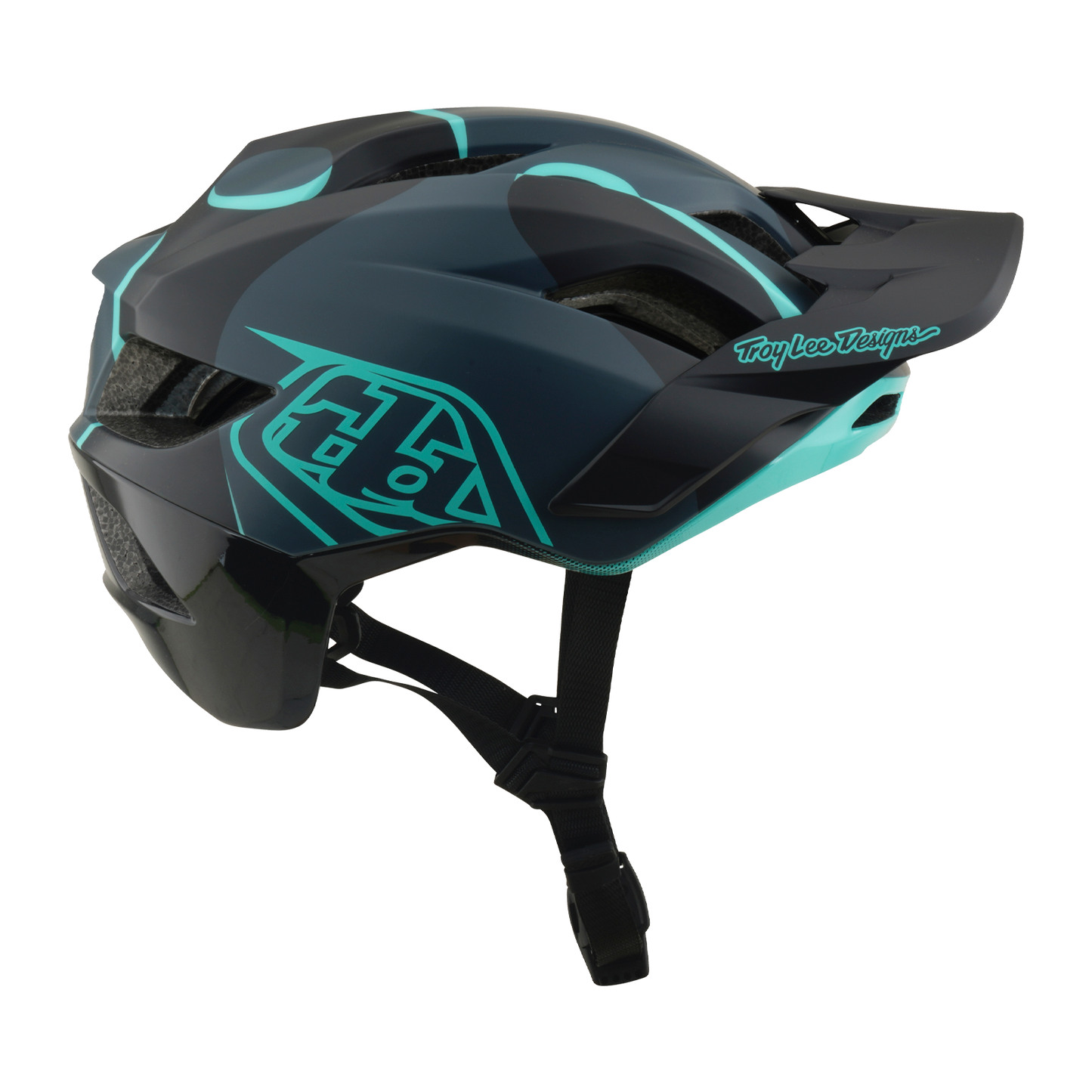 MTB helmet TROY LEE DESIGNS FLOWLINE SE MIPS BADGE Carbon/Blue