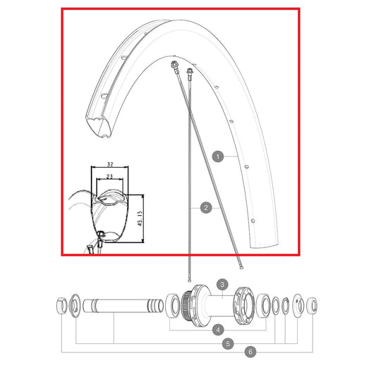 MAVIC COSMIC SL45 UD Disc Front Wheel Kit