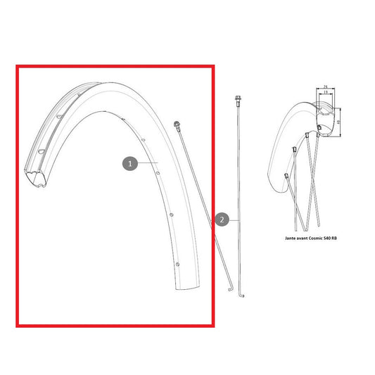 MAVIC COSMIC S40 RB rear rim