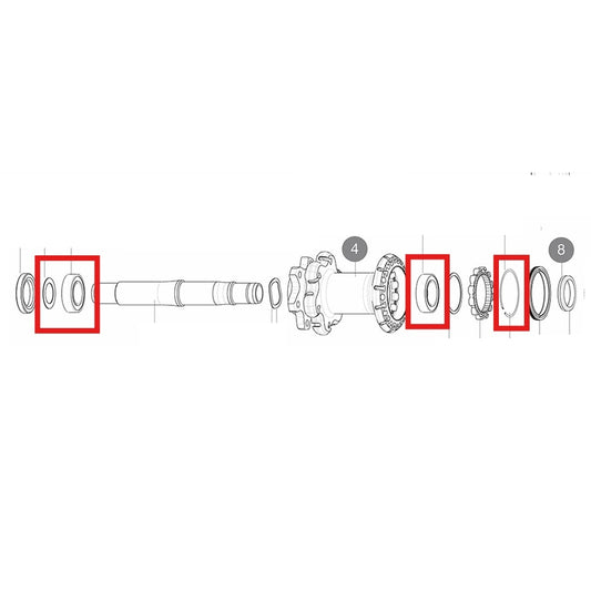 KIT BEARINGS MAVIC ID360 15X28X7 (61902) + 17X28X7