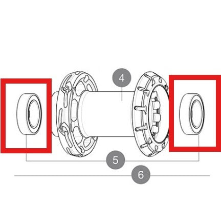 KIT 2 MAVIC ID360 17X28X7 BEARINGS + 110N CORRUGATED WASHER + STAINLESS STEEL CLIP