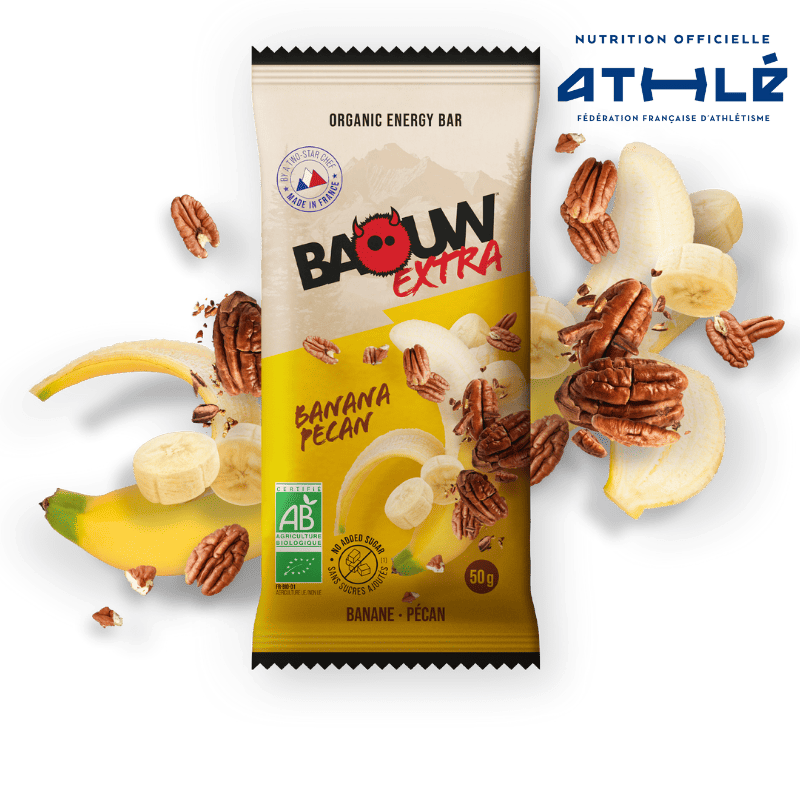 BAOUW ORGANIC EXTRA Banana-Pecan Energy Bar (50g)