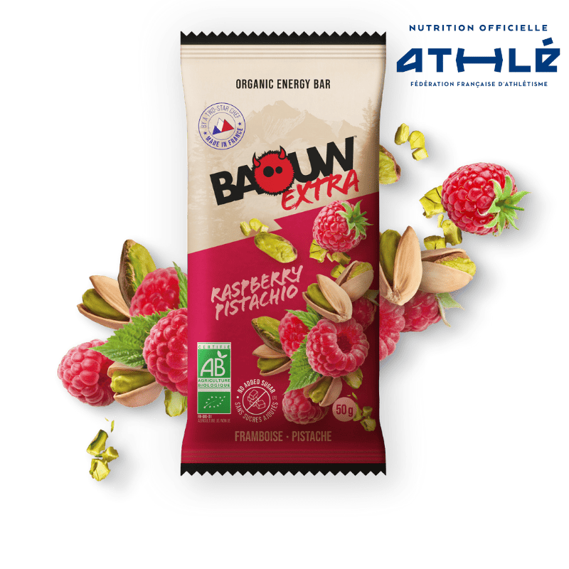 BAOUW ORGANIC EXTRA Raspberry-Pistachio Energy Bar (50g)
